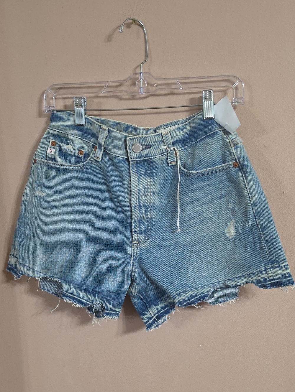 Women's Light Blue Distressed Denim Cutoff Shorts